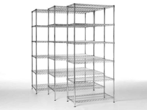 Scaffali antistatici ESD in filo di acciaio cromato per Cleanroom e aree EPA