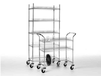 ESD Cart for SMT Reels Storage (Stainless Steel Wire, 2 Sizes)