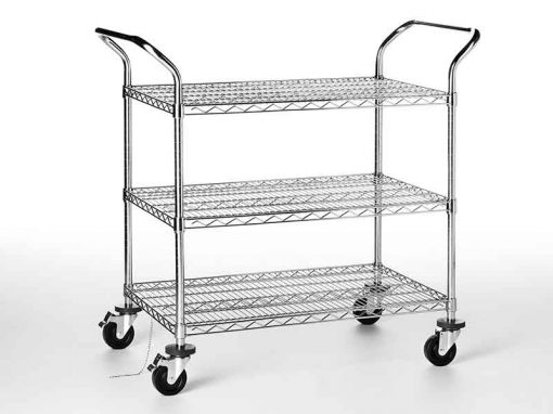 ESD Safe Anti-Static Cart with 3 Shelves (Stainless Steel Wire, 940h mm)