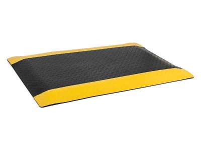 ESD Safe Anti Fatigue Floor Mat, Yellow/Black Rubber (2 Sizes)