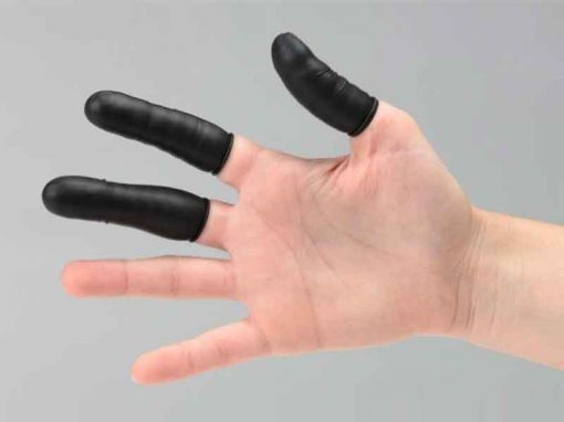ESD Dissipative Finger Cots Powder-Free Black (S-M-L-XL, 1440pcs)