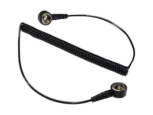 Cavo di ricambio Nero per bracciali antistatici (Femmina/Femmina, Ø4/10mm, Ø10/10mm)