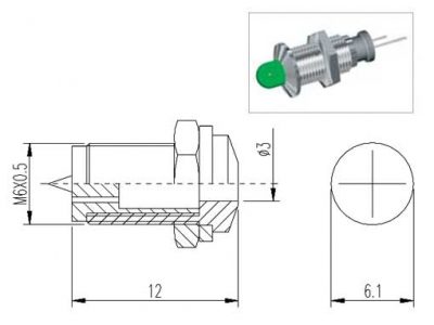 GPL-40 Portaled per LED Ø3mm