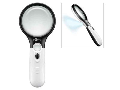 Double-Lens LED Magnifier (Ø75/22mm, 1.75/12.25x)