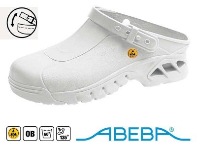 Abeba 39600 - Anti-static ESD Clogs Autoclavable White (35-46)