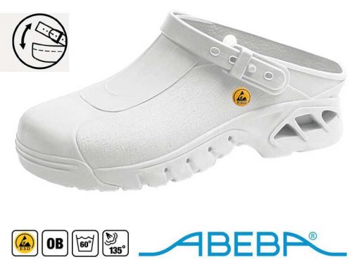 39600 Abeba Bianco - Zoccoli Sabot professionali antistatici ESD Autoclavabili Antiscivolo (35-46)