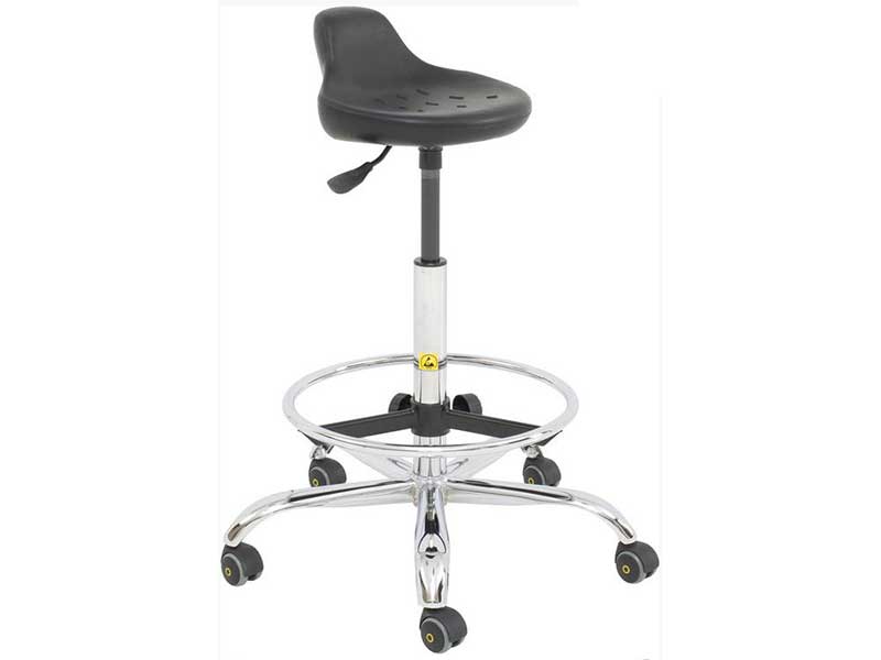 Sgabello antistatico ESD senza schienale Sit Stand "Regginpiedi" Ruote (45-84cm)