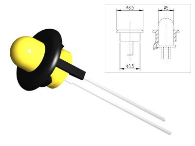 Portaled plastico per led con diametro di 5 mm