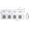 KF80AR Ionizing Bar with 4 Fans | Dimensions