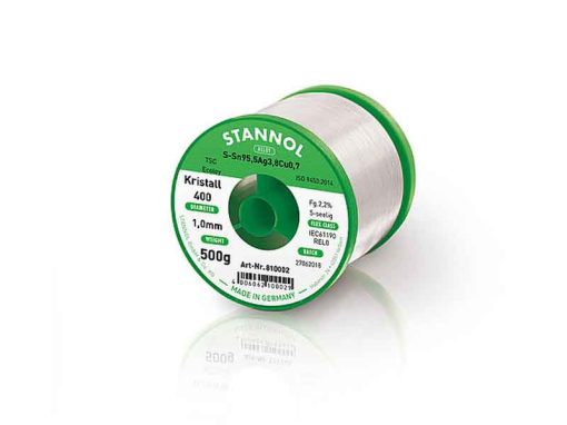 Stannol lead-free solder wire with KR400 flux, 2.2%, REL0