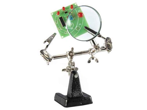 Weller WLACCHHB-02 - Helping Hands with Magnifying Glass and Alligator Clamps (4x)
