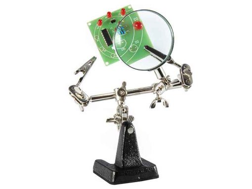 Weller WLACCHHB-02EU - Helping Hands with Magnifying Glass and Alligator Clamps (4x)