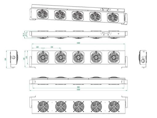 KF100AR Ionizing Bar with 5 Fans High Frequency (0±10V)