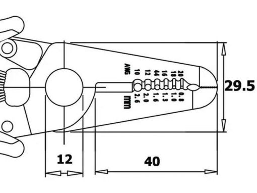 Piergiacomi CSP 30/2 - Shears, Wire stripper and Pliers | Dimensions