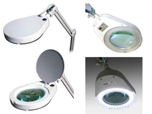 Bench Magnifier with LED Light A+ Energy Class (Ø139mm, 5di) - Lens & Lighting Details