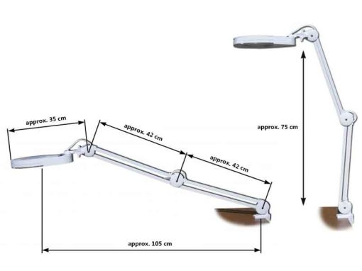 Lente LED da banco Classe A+ (Ø139mm, 5di) - Dimensioni