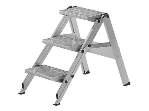Kick Stop Folding Metal Ladder 3 Steps