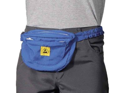 Anti-static ESD safe belt bag, Royal Blue colour with Yellow esd symbol sewn on