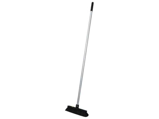 Anti-static ESD safe broom equipped with aluminium stick, conductive bristles and ESD symbol, suitable for use in EPA areas.