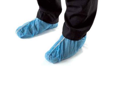 Sovrascarpe monouso azzurri con elastico alla caviglia, taglia unica (300pz)