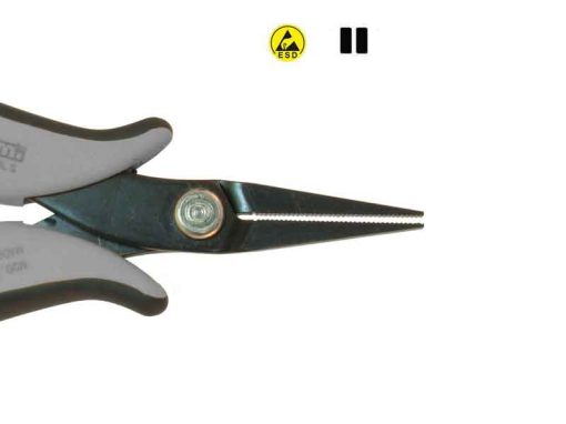 PN2007D - Piergiacomi ESD Flat-Nose Pliers (Long Serrated Jaws)