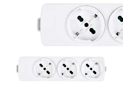 Vimar 01287.NC.B Multiple Socket Universal White (3 Outlets)