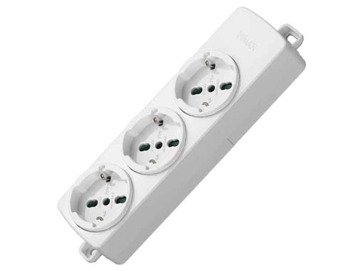 Vimar 01287.NC.B Multiple Socket Universal White (3 Outlets)