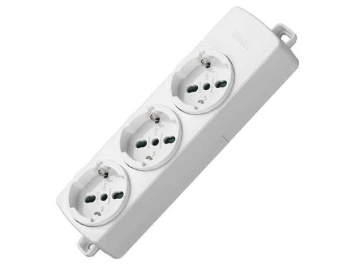 Presa elettrica universale Vimar 01287.NC.B Bianco (3 uscite)