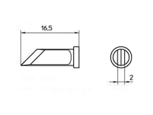 Weller LT KNSL 45° (T0054451999) - Knife Blade Shaped Soldering Tip Ø 2 x 17.7 mm