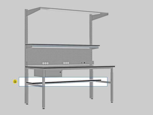 ESD Safe Lower Shelf for El.Mi SMART Workbenches (180x30cm)