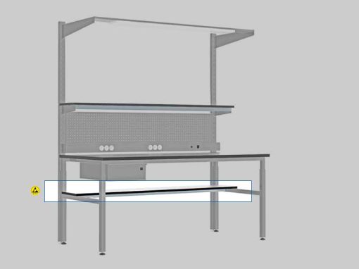 Kit ripiano inferiore antistatico ESD per banchi da lavoro El.Mi serie SMART