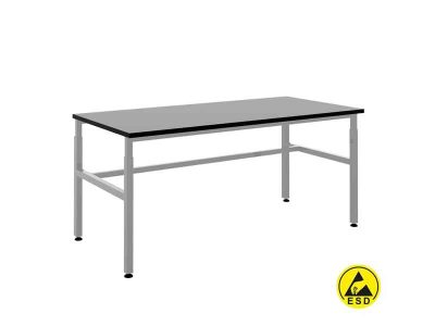 El.Mi SMART series ESD safe basic work table (180×85 H80/85/90 cm) - Customizable with a complete range of accessories.
