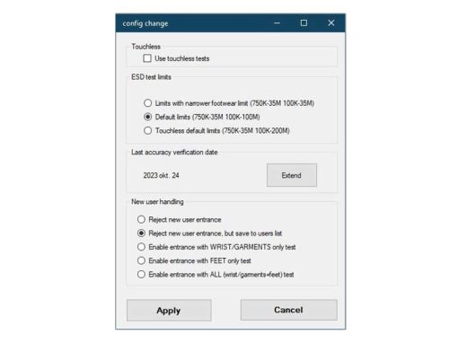 LOGSTAT ESD Test Station - Configuration Details