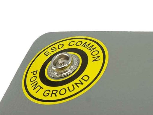 Ki punto di terra per tappetini antistatici ESD con bottone Maschio ed etichetta (Ø10mm)