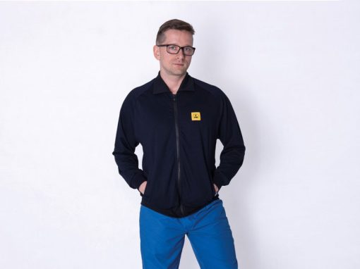 Felpa antistatica ESD con zip lunga (Unisex, XS-XXL)