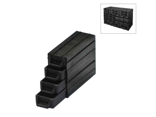 EM1 - Cassettiera antistatica ESD componibile con 2 cassetti da 40x120x20mm