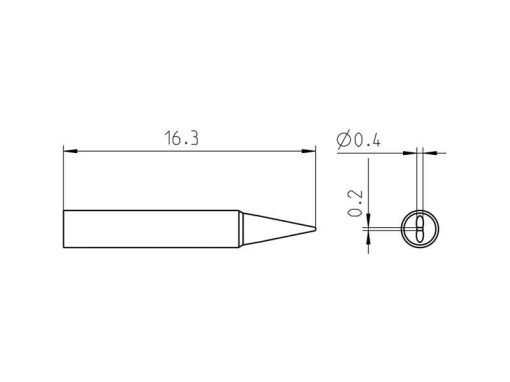 RTP 004 S MS Weller (T0050102399) - Soldering Tip Chisel Ø0.4x0.2mm - Sizes
