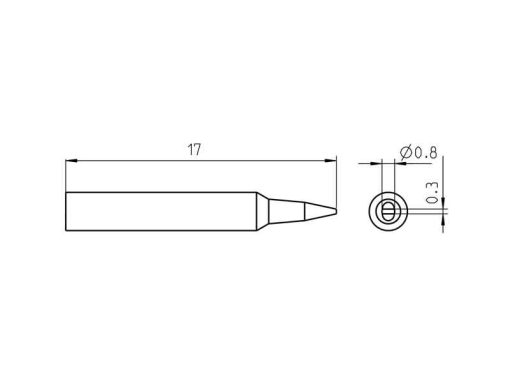 Weller RTP 008 S (T0050104299) - Soldering Tip Chisel Ø0.8x0.3mm - Sizes