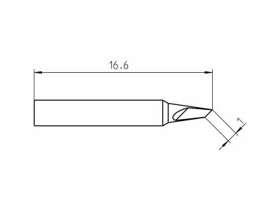 RTP 010 K Weller (T0050104599) - Punta saldante a coltello Ø1mm - Dimensioni