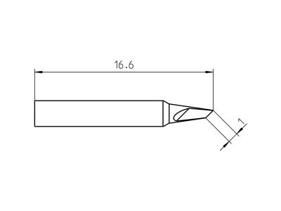 RTP 010 K NW Weller (T0050104699) - Punta saldante Weller a coltello Ø1mm - Dimensioni