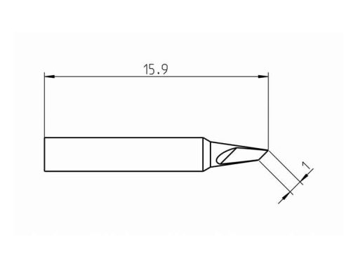 RTP 010 K NW MS Weller (T0050102899) - Punta saldante a coltello Ø1mm - Dimensioni