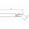 RTP 025 K Weller (T0050104799) - Punta saldante a coltello Ø2.5mm - Dimensioni