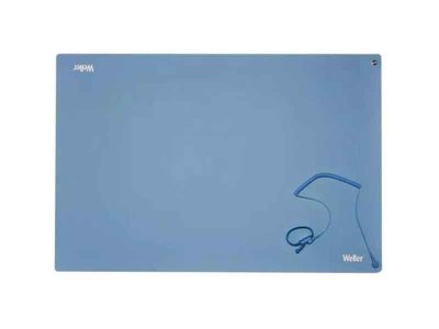 Kit tappetino antistatico ESD Weller Azzurro con bracciale (60x90cm, 2 bottoni) | T0051403799