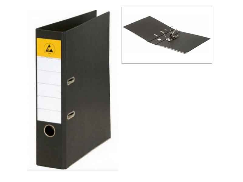 Raccoglitore antistatico ESD A4 ad anelli con leva (74mm) Raccoglitore antistatico ESD per fogli A4 con 2 anelli e leva - Dorso: 74mm