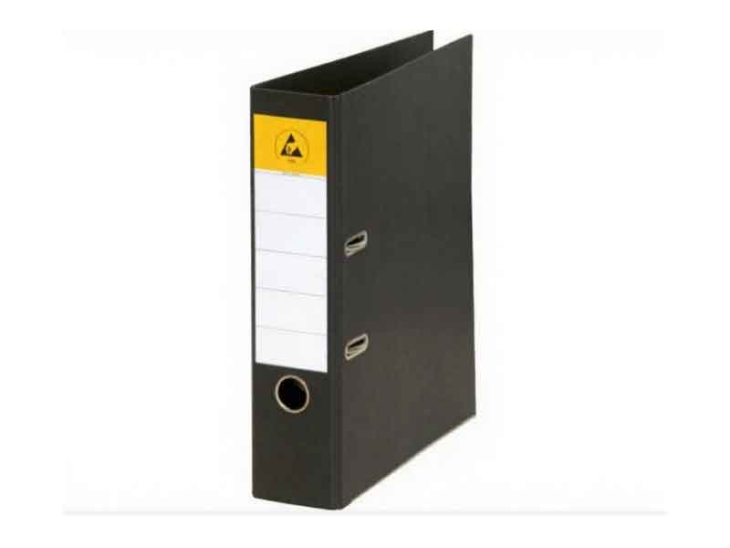 Raccoglitore antistatico ESD A4 ad anelli con leva (74mm) Raccoglitore antistatico ESD per fogli A4 con 2 anelli e leva - Dorso: 74mm