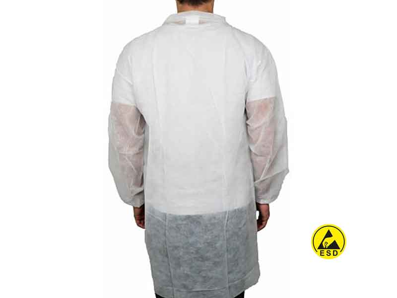 Camice antistatico in polipriopilene senza simbolo ESD - Retro Camice antistatico in polipriopilene senza simbolo ESD - Retro