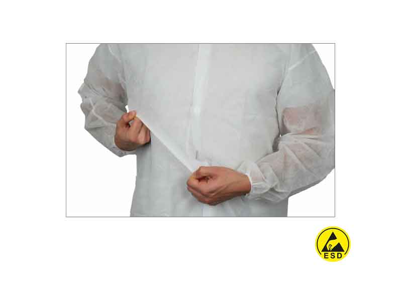 Camice antistatico in polipriopilene senza simbolo ESD - Dettaglio texture Camice antistatico in polipriopilene senza simbolo ESD - Dettaglio texture