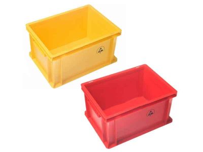 IDP-STAT 31 - Contenitore antistatico ESD dissipativo (400x300 H320 mm, Giallo/Rosso)